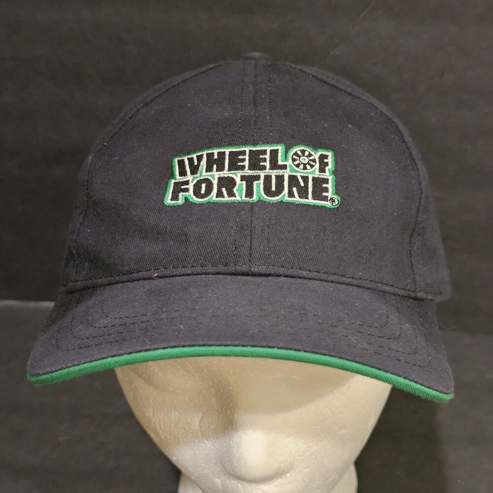 Wheel Of Fortune Baseball Cap Black Green Trim Adjustable Strap New With Tags